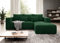 Moderno Ecksofa mit Schlaffunktion und Bettkasten Stripes - Sofa mit 3 Sitzer und Robuste überzug - Schlafcouch L-Form - Modern Couch Cord - 255x73x161 cm - Rechts Flaschengrün