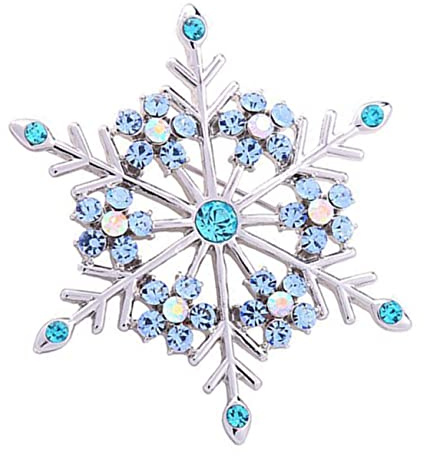 RORPOIR Schneeflocken Brosche Strass Pin Dekorative Verschlussnadel für Kleidung Schal Mantel Weihnachtsbrosche Clip Legierung Strass Modisches Accessoire für Damen