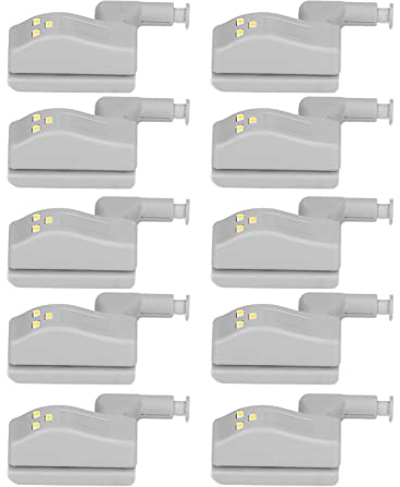 KIMISS Kleiderschrank Sensor Lichter Schrank Scharnier Sensor Licht Kunststoff 10 Stücke Led Schrank Innenscharnier Sensor Licht Schlafzimmer Schrank Kleiderschrank Schrank Nachtlicht