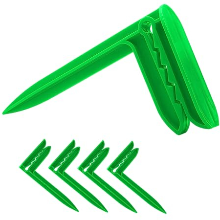 4 PZ Picchetti Ferma Telo Mare Mollette - Clips per Asciugamani da Spiaggia per Fissare - Ideale per Spiaggia, Viaggio, Campeggio o Picnic, Pioli da Spiaggia - Fermatelo (VERDE)