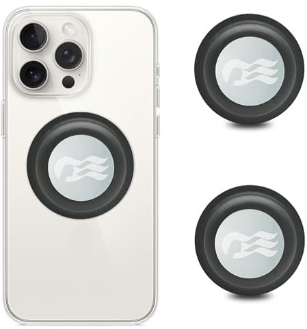 Princess Medallion Handy-Zubehör, Halterung für Ozean-Medaillon (iPhone, Android und alle Geräte), Schwarz, 2 Stück