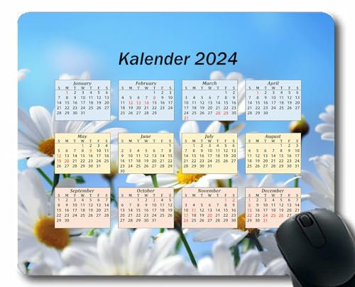 YENDOSTEEN 2024 Kalender Mauspad,Spiel Naht Mousepad, Spots Blendung Lichtfarbe Mauspads für Computer,Laptop,PC,Büro & Zuhause