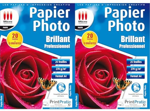 Micro Application - Photo professionnel 20 feuilles+5gratuites (Lot de 2)
