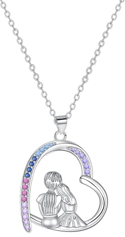 Arrebol Kette Schwester Sterling Silber 925 Damen Halskette Anhänger Für Frauen Tochter Mädchen Schmuck Geschenk |45cm+5|