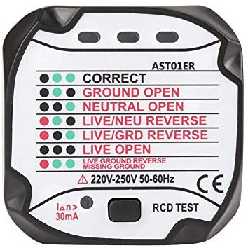 BSIDE AST01 Portable Professionnel Automatique électrique US/ue Prise Testeur Détecteur Prise polarité Phase Contrôle Détecteur (Norme européenne 220V)