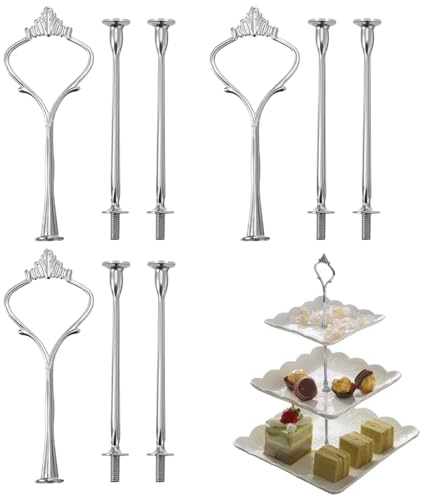EBHO 3 Sets de Elevadores de Tarta, Soporte de Tarta de 3 Niveles, Mesa Dulce Accesorios, Soporte de Tarta Reutilizable para Fiesta, Boda, Cumpleaños