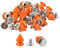 QUARKZMAN 50 Sets Kegel Spike Nieten, 8x12mm Schraubnieten für Lederhandwerk, Kleidung, Schuhe, Gürtel, Taschen (Orange)