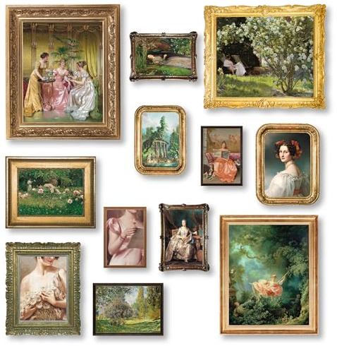 97 Decor Décoration vintage victorienne pour la maison – Impressions d'art vintage coquette, art mural victorien léger, décorations murales maximalistes classiques, peintures anciennes, photos de