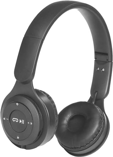 DECATRONIC Cuffie Bluetooth con esperienza sonora HiFi, ottimo Design, Radio FM integrata, ingresso jack 3,5mm, slot SD card, compatibbile con tutti i Dispositivi Android e iOS (Nero) (nero)