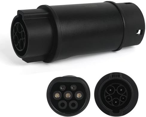 Yuanjoy EV-Ladeadapter Typ 2 auf Typ 1, EV-Ladekabeladapter mit Diebstahlsicherung, Autoladegerät-Konverter, Ladeadapter für Elektrofahrzeuge