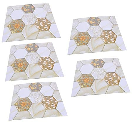 Yardenfun Material: 5 Blatt Waben-wandaufkleber Raumdekoration Für Schlafzimmer Küche Wohnzimmer Selbstklebend Kein Kleben.