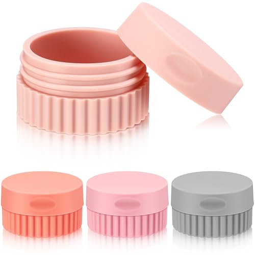 Perthlin 4 Pièces Recipient de Voyage pour Articles de Toilette Petits Pots de Crème en Gel de Silice 0,68 Once Étanches Flacon de Format Voyage avec Couvercle pour Cosmétique(Couleur élégante)