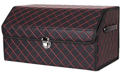 FSTTGG Auto Kofferraumtaschen für Mitsubishi Eclipse Cross 2018-2021, Autotasche Hohe Kapazität Kofferraum-Organizer Innenausstattung,A Red-2 53 * 32 * 30