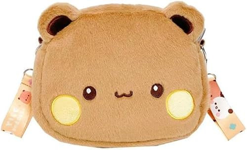 TK Bubu Dudu Dudu Bubu 2024 New Christmas Cute Plush Bear Shoulder Bag Soft Cute Toy Bag Card Bag Shoulder Diagonal Bag, Braun