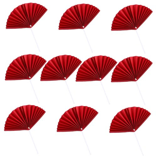 1 Lot De 10 Décorations De Gâteaux En Éventail En Papier Rouge Décorations De Gâteaux En Éventail Décorations De Gâteaux En Forme D'Éventail Moule À Gâteau En Forme De Lune Générique