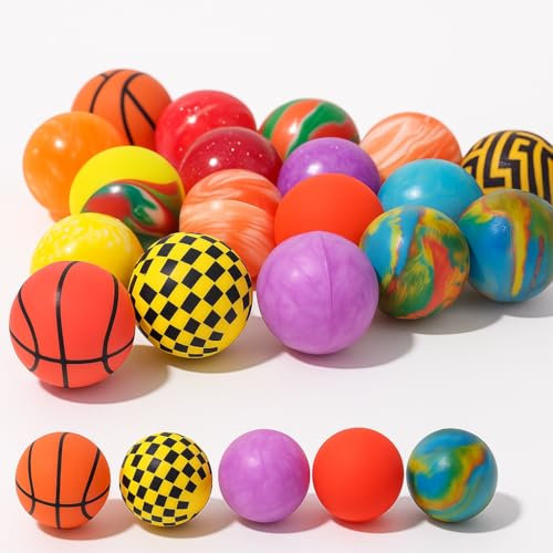 Demarsen 25 Stück Flummis 32mm Flummis für Kinder Groß Bunter Flummi Bouncy Balls,Flummibälle für Kindergeburstag Mitgesbel Give aways Partygeschenke Gastgeschenk Adventskalender füllung