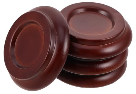 Yardwe 4pcs Piano Foot Pads Small Brown Non Slip Noise Reducers for Upright Piano Leg Protection Hardwood Floors