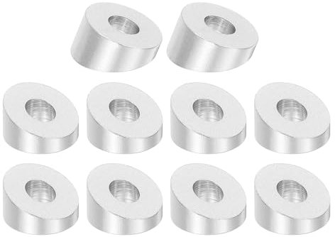 QUARKZMAN 20 Stück 1/4 Zoll 20 Grad Winkel Beveled Unterlegscheibe, T316 Edelstahl Winkel Unterlegscheibe für Seilgeländer Treppenenden Holz Metall Pfosten, Silber