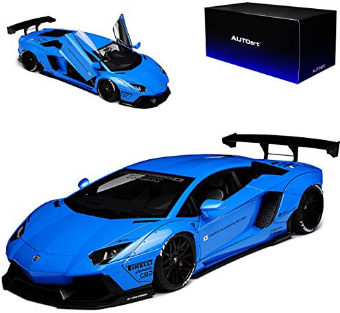 Lamborgihini Aventador Liberty Walk LB-Works Sky Blau 79107 1/18 Auto*Art Modell Auto mit individiuellem Wunschkennzeichen