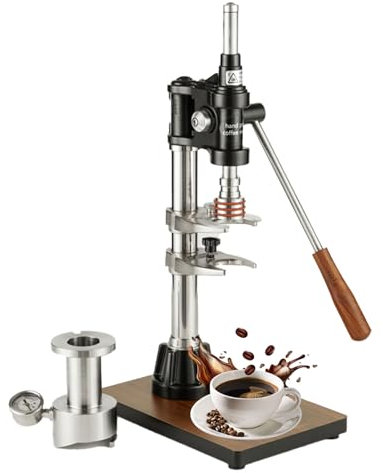 Manual Espresso Maker with Pressure Gauge, 16 Bar Hand Pump for Rich Flavor, Perfect for Home Baristas