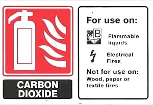 Sicherheitsschild mit Aufschrift Fire Extinguisher, starrer Kunststoff, CO2-Landschaft, 150 x 100 mm, O/S, Schild, Einzelhandel, Büro, Fabrik, Arbeitsplatzrat