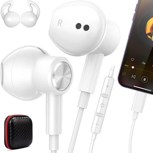 ACANDYA Cuffie per iPhone Auricolari cablati per Apple iPhone 14 Plus 14 Pro 13 12 Pro 11 XS Max XR XS SE 7 8 Plus Auricolari Microfono incorporato Controllo del volume Cuffie magnetiche Connettore