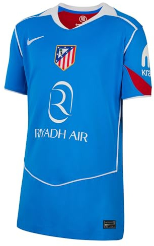 NIKE Atlético Madrid 2025/26 Stadium Third Dri-Fit Total 90 Replika-Fußballtrikot Für Ältere Kinder, Photo Blue/Sport Red/White/White, HM4426-407, XL