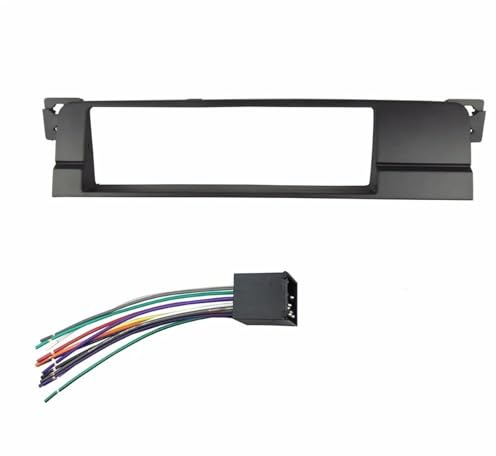 For 3 Series E46 1998-2005 Single 1 Din Radio Fascia DVD Stereo Panel Dash Mount Trim Surround Audio Frame Bezel QAQMHVCVB(Fascia with wiring)