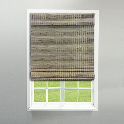 Radiance Cordless Bamboo Roman Shades for Windows - Flatstick Bamboo Blinds for Reduce Bright Light - Bamboo Roman Shades for Home & Offices - Driftwood - 30 W x 64 L - (2208854E)