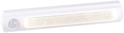Luminea Unterbauleuchte LED: Batterie-LED-Schrankleuchte, PIR- & Lichtsensor, 0,6 W, 25 Lm, 6000 K (Schrankleuchte mit Sensor, Kleiderschrank-Beleuchtung, Bewegungsmelder)