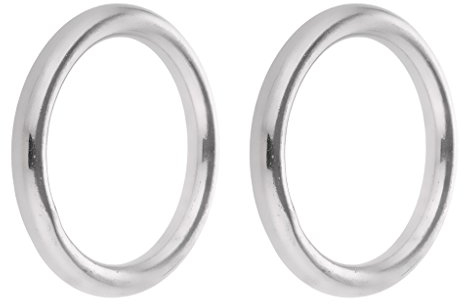 2-teiliges Pack - Edelstahlring Stahlring Metallring Rundring, Größen Auswahl, 8x70mm