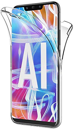 AICEK Compatible Huawei Mate 20 Lite Cover, 360°Full Body Silicone Case Molle di TPU Trasparente Sottile Custodia