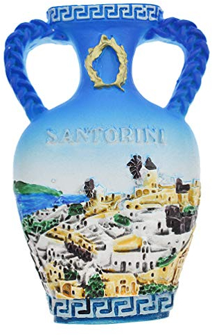 Kesheng Santorini Grecia - Imán para nevera con forma de jarrón