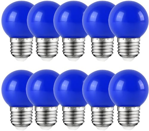 Aiwerttes 10er Pack Farbige Glühbirnen LED 2W E27 G45 Beleuchtung Glühbirnen, LED Farbige Golf Kugel Glühbirne für Haus Dekoration, Garten, Party, Hochzeit, Weihnachten, Feier