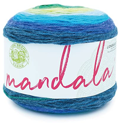 Lion Brand Yarn 525-233 Mandala Yarn, Kraken | Variegated Light DK 100% Acrylic Knit & Crochet Fiber, Baby Projects, Blankets, Colorful Cloths, Self-Striping Shawls