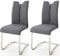 Robas Lund Esszimmerstühle 2er Set Grau, Schwingstuhl Esszimmerstuhl max. 140 Kg Belastbar, Stuhl Artos