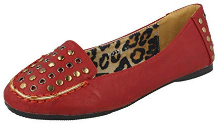Spot On Mädchen Ballerinas mit Nieten, Rot - rot - Größe: 32 EU