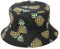 Tuopuda Fischerhüte Herren Damen, Anglerhut Reversible, Bucket Hat Faltbar, Sommerhut Freizeit Baumwolle, Kappen Cap Hut zum Wandern Camping Reisen Angeln 57-58cm, Schwarze Ananas