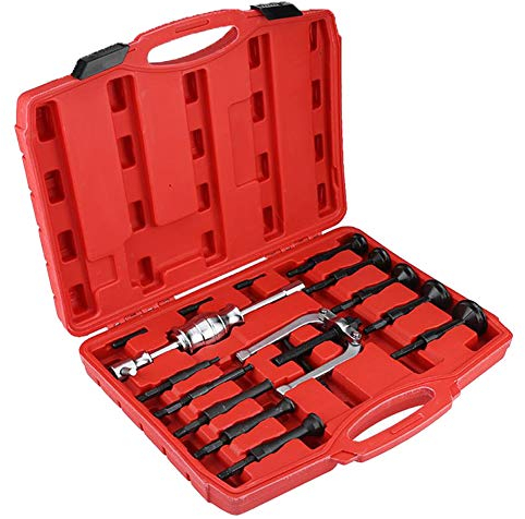 JHYM 16-teiliges Innenlager-Extraktor-Abzieher-Set, professioneller Pilotlagerentferner für Sacklöcher mit Gleithammer, 3-teilige Schraubenadapter, 10-teilige Sammel