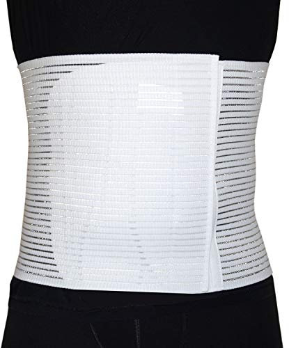 BODYPERFECT Postpartum buikwrap Bauchgurt Nach op Verstelbaar Rückbildungsgürtel Nach Geburt Kaiserschnitt Schwangerschaft Bauchgurt mit Rückenunterstützung Unisex 28 cm (Weiß H28, XL)