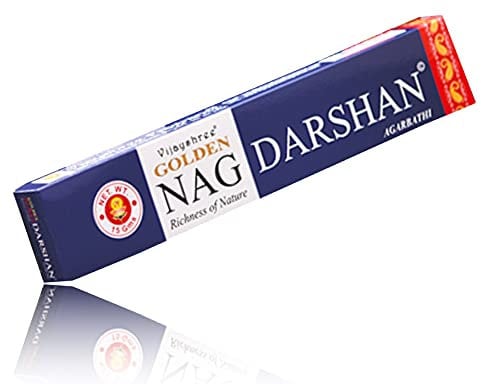 Vijayshree Golden Nag Agarbatti Räucherstäbchen Incense Sticks + AV AVIShI Holder Räucherstäbchenhalter (Golden Nag Darshan, 6)