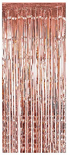 Amscan 9911629-143 - Metallic Rose Gold Foil Hanging Door Curtain Decoration - 2.43m