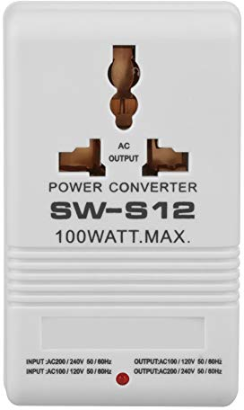 Adattatore da viaggio Convertitore di tensione 100 W 110 V / 120 V a 220 V / 240 V Trasformatore riduttore e riduttore, per diversi paesi (spina standard CN)