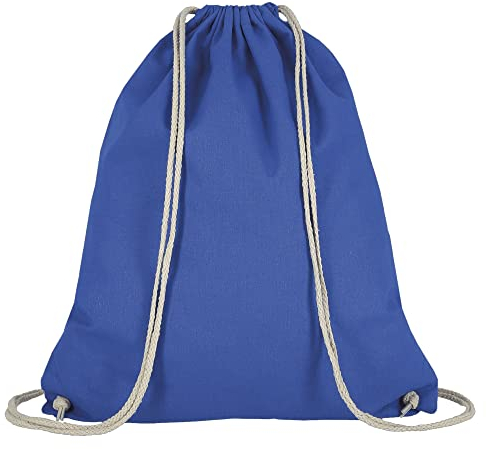 Veproli Baumwoll Turnbeutel Sportbeutel Zuziehbeutel Gymsack Sack Jute Schule Rucksack (Royal)