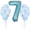 DIWULI Geburtstagsdeko 7 Jahre Blau Zahlen-Ballon Party Deko