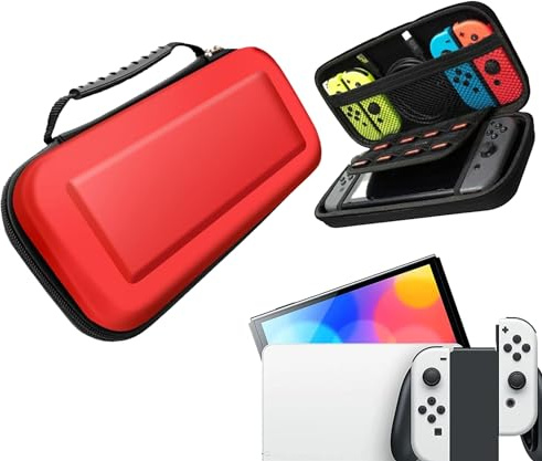 Generic | Beschermhoes | 3.72 | Hardcase | Rood | Bescherming Case | Opberghoes | Compatibel met Nintendo Switch & OLED