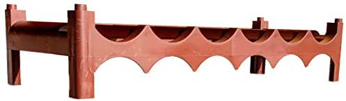 AC - Balda de botellero apilable - Capacidad de 6 Botellas – Fabricación en plástico – Ideal para Botellas de Vino, champán, estantería – Color Marrón