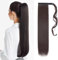TESS Ponytail Extension Braun 60 cm, Dunkelbraun (#4A) Glatt Zopf Extension Pferdeschwanz Haarteil 90g Lange Haarverlängerung Zopf