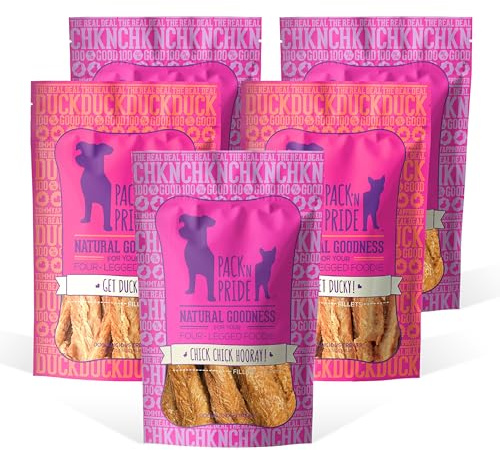 PACK'N PRIDE Freeze Dried Dog Treats, 5 * 100g Chicken & Duck Variety Pack | Real Meat Training Treats, Low Fat Snacks, High Protein Dog Chews for Small & Medium Dogs, Easy to Digest