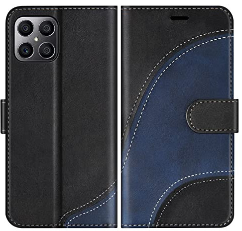 BoxTii Cover per Huawei Honor X8 4G / Honor X30 i, Custodia in PU Pelle Portafoglio per Huawei Honor X8 4G / Honor X30 i, Magnetica Cover a Libro con Slot per Schede, Nero